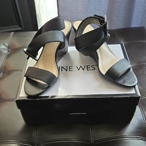 Nine West Black Open-Toe Heels